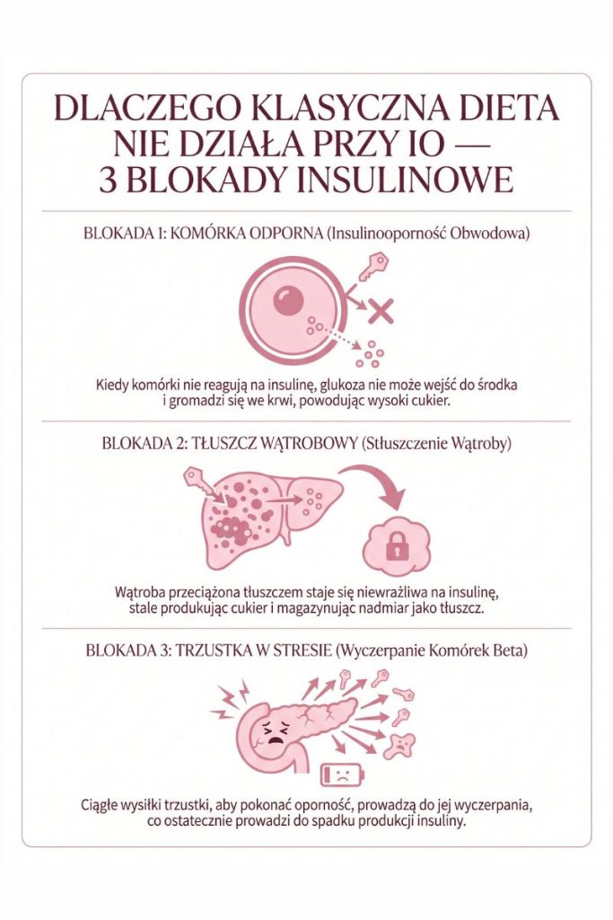 Infografika — 3 powody, dla których insulinooporność blokuje odchudzanie